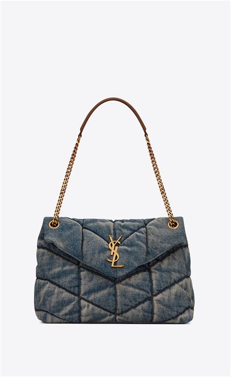 sac puffer ysl medium|ysl denim puffer small.